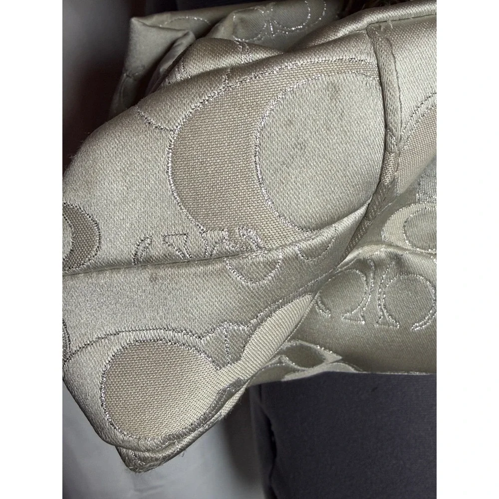Y2K Coach Ashley Signature Carryall Butterfly‎ Garden Bag Silver Gray F19976